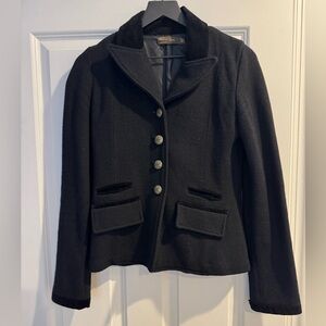 Zara Black Women's Blazer with Button and Velvet Detail
